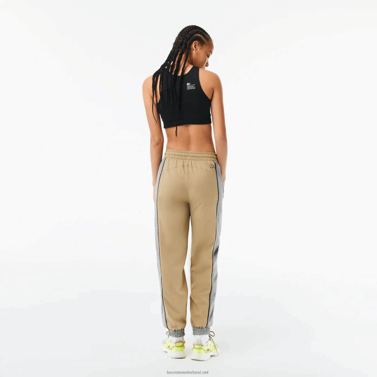 Lacoste trainingsbroek met geperforeerd effect 0828H2427 beige grijs 7je vrouwen