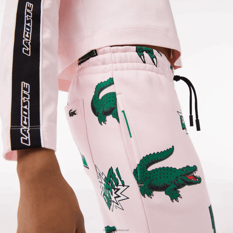 Lacoste trainingsbroek met komische print 0828H2569 lichtroze t03 vrouwen