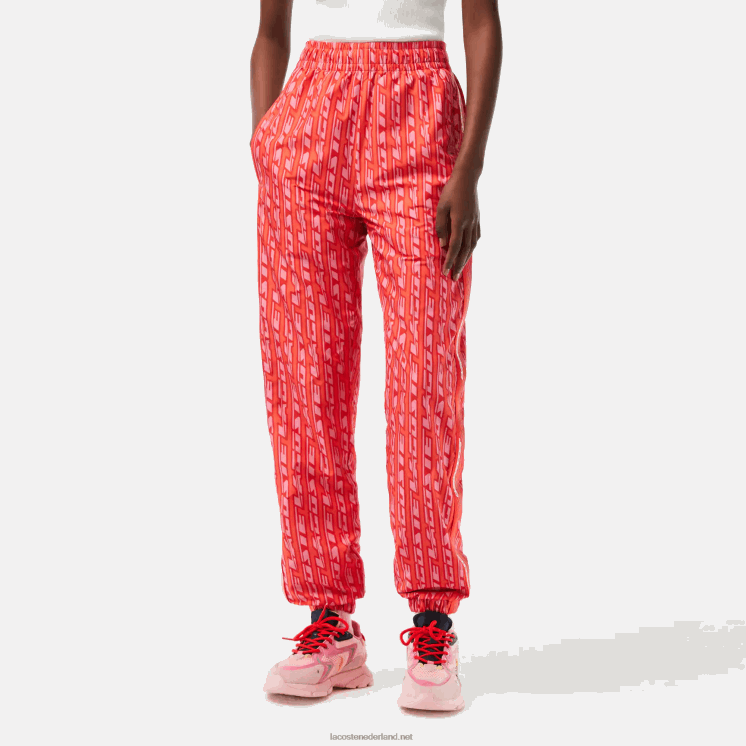 Lacoste trainingsbroek met logoprint 0828H2396 oranje rood roze zi1 vrouwen
