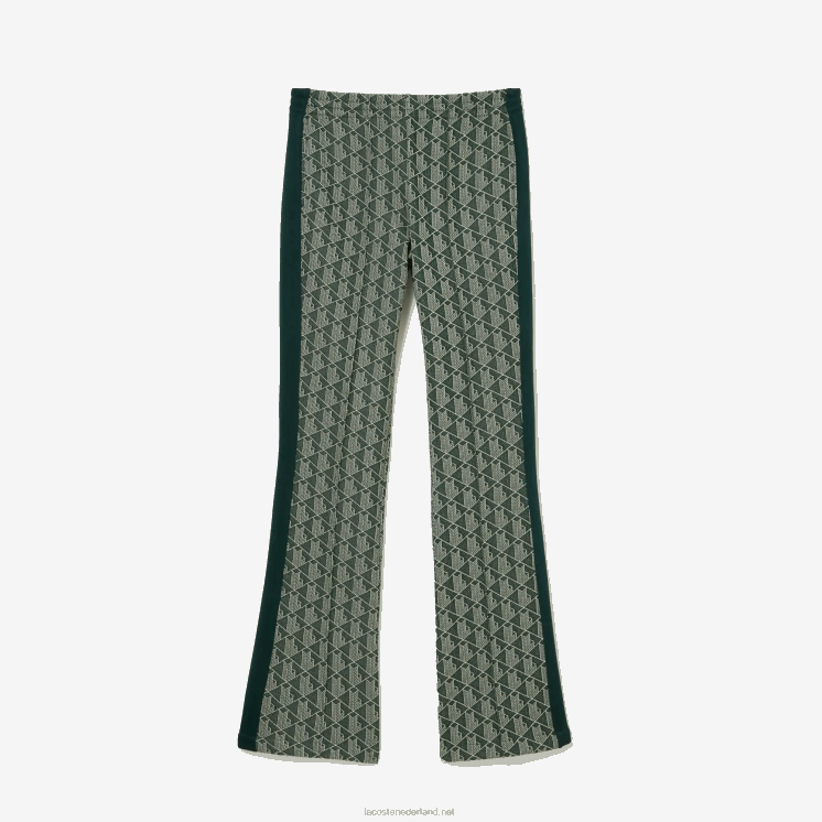 Lacoste trainingsbroek met monogramprint 0828H2535 groenbeige 7m4 vrouwen