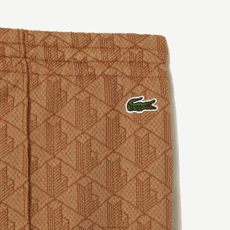Lacoste trainingsbroek met monogramprint 0828H2536 beige bruin zm vrouwen