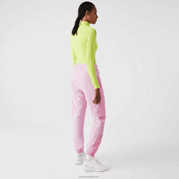 Lacoste trainingsbroek met nautische print 0828H2555 roze z4h vrouwen