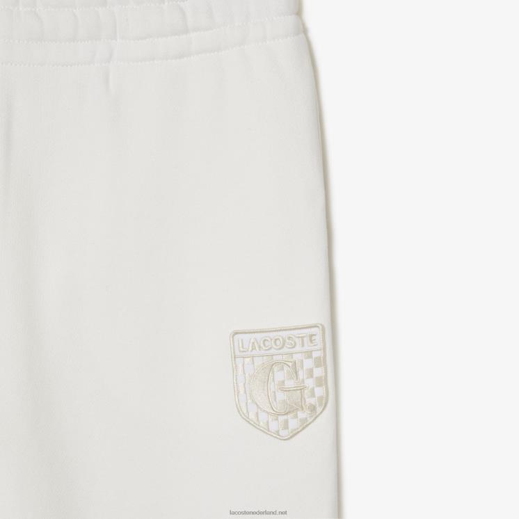 lacoste x goop trainingsbroek van katoenfleece 0828H2665 wit 70v vrouwen
