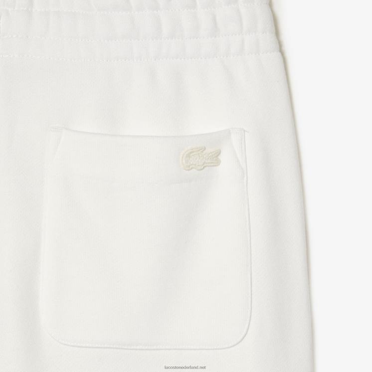 lacoste x goop trainingsbroek van katoenfleece 0828H2665 wit 70v vrouwen