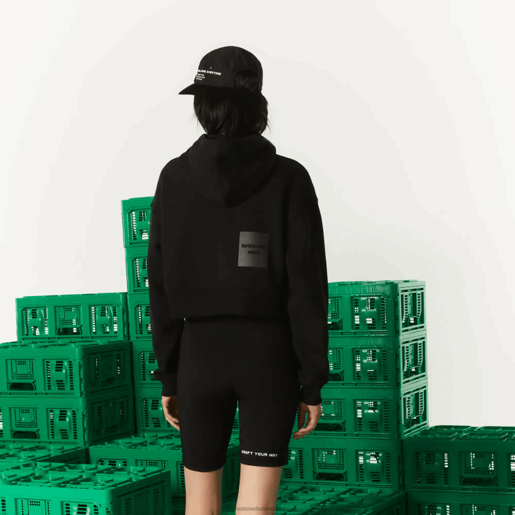 lacoste x minecraft oversized fleece hoodie 0828H2585 zwart 031 vrouwen