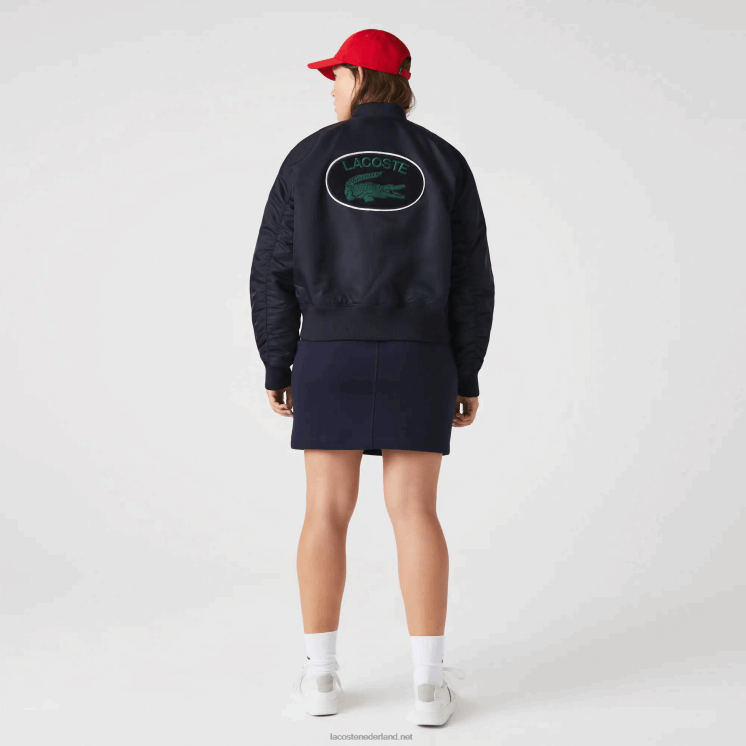 Lacoste gewatteerd nylon bomberjack 0828H2623 marineblauw hde vrouwen