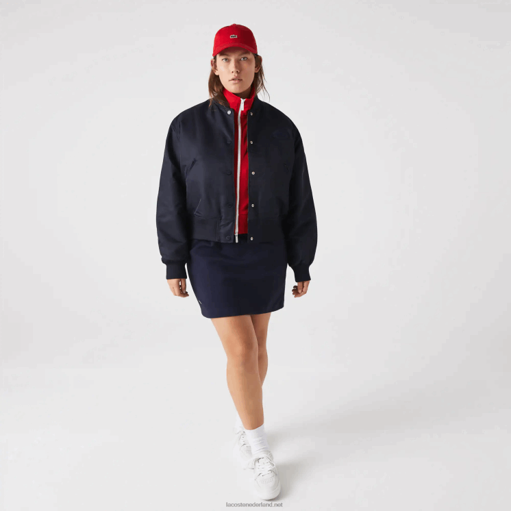 Lacoste gewatteerd nylon bomberjack 0828H2623 marineblauw hde vrouwen