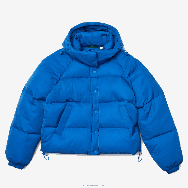 Lacoste live korte gewatteerde regenjas met afneembare capuchon 0828H2632 blauwe qpt vrouwen