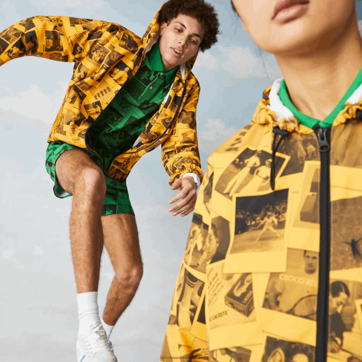 Lacoste live polaroid samenwerkingsjack 0828H1303 geel zwart 7kr vrouwen