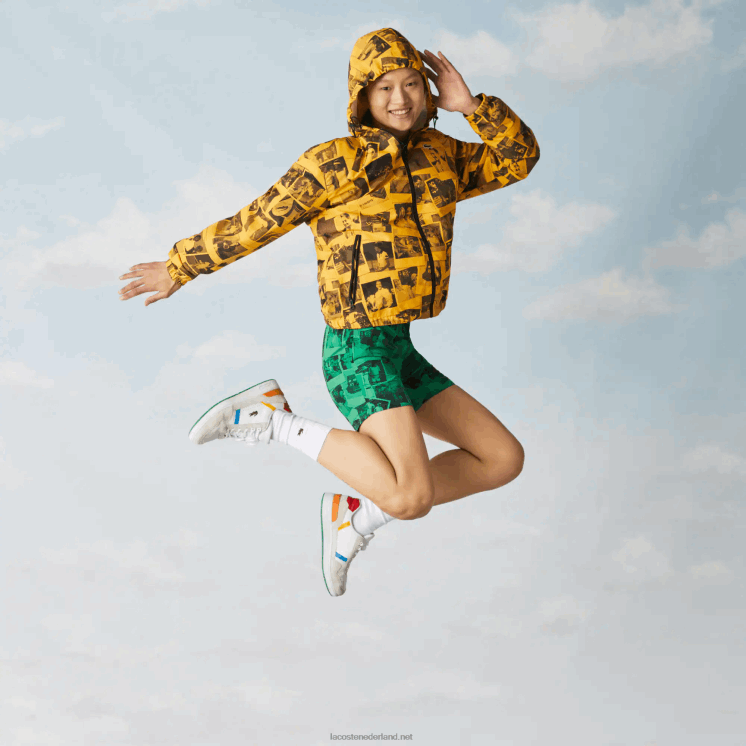 Lacoste live polaroid samenwerkingsjack 0828H1303 geel zwart 7kr vrouwen
