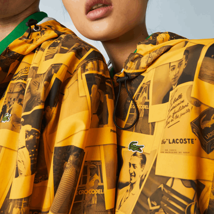 Lacoste live polaroid samenwerkingsjack 0828H1303 geel zwart 7kr vrouwen