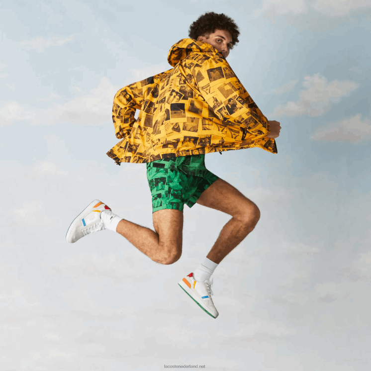 Lacoste live polaroid samenwerkingsjack 0828H1303 geel zwart 7kr vrouwen
