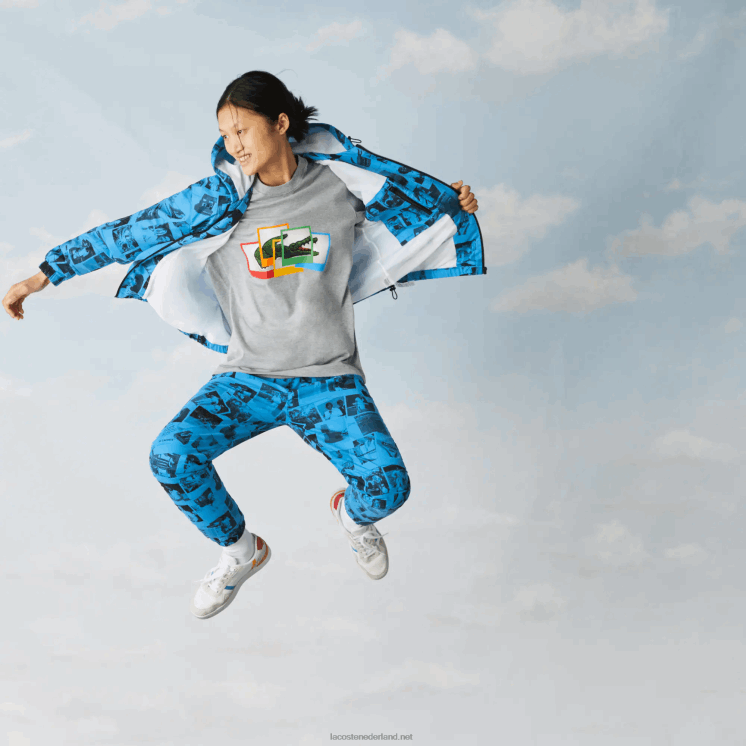 Lacoste live polaroid samenwerkingsjack 0828H1304 blauw zwart bw vrouwen