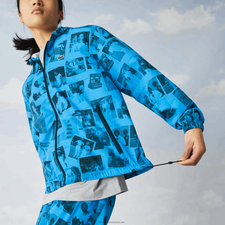 Lacoste live polaroid samenwerkingsjack 0828H1304 blauw zwart bw vrouwen