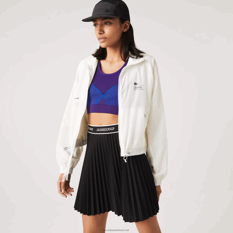 Lacoste mesh gevoerd nylon jack 0828H2626 wit 70v vrouwen