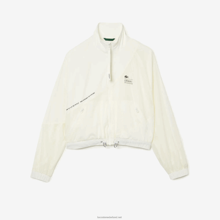 Lacoste mesh gevoerd nylon jack 0828H2626 wit 70v vrouwen