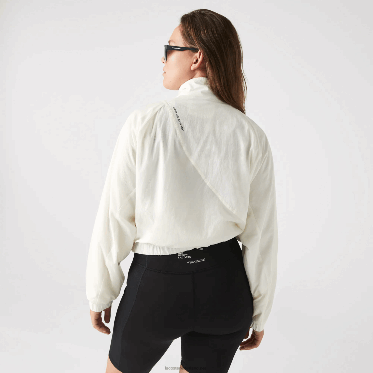 Lacoste mesh gevoerd nylon jack 0828H2626 wit 70v vrouwen