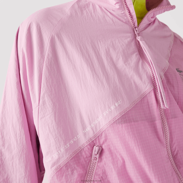 Lacoste mesh gevoerd nylon jack 0828H2627 roze z4h vrouwen
