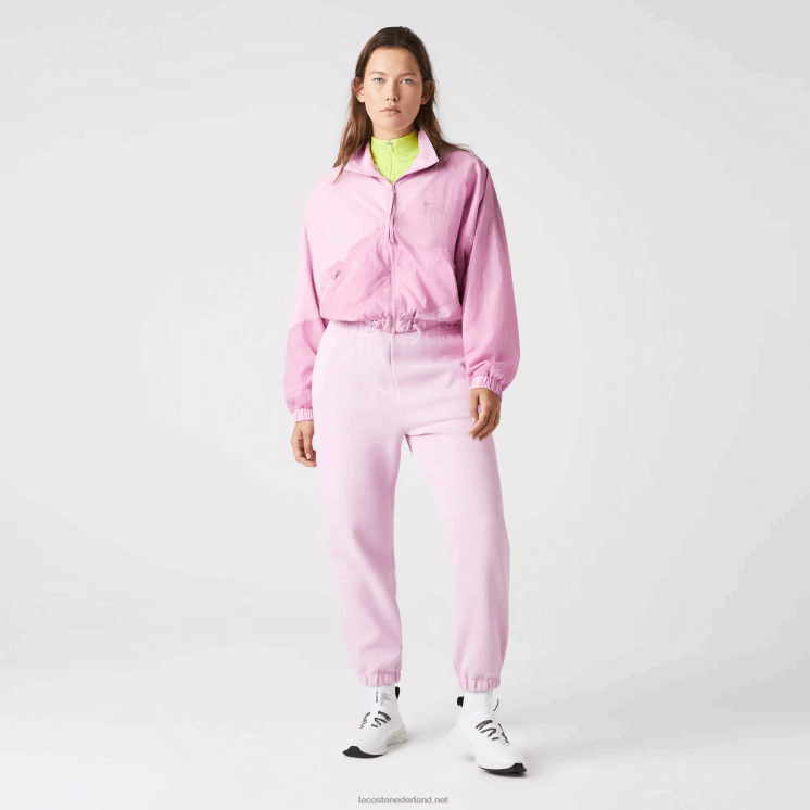 Lacoste mesh gevoerd nylon jack 0828H2627 roze z4h vrouwen