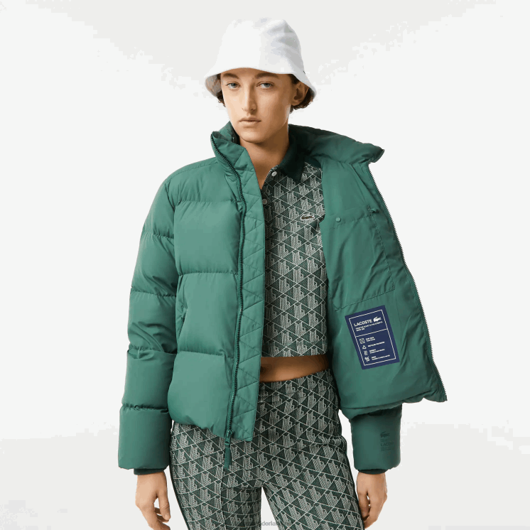 Lacoste opvouwbaar gewatteerd jack 0828H2615 groen 5hx vrouwen