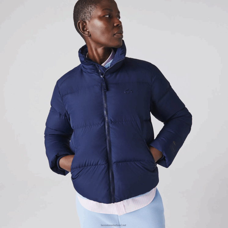 Lacoste opvouwbaar gewatteerd jack 0828H2616 marineblauw 166 vrouwen