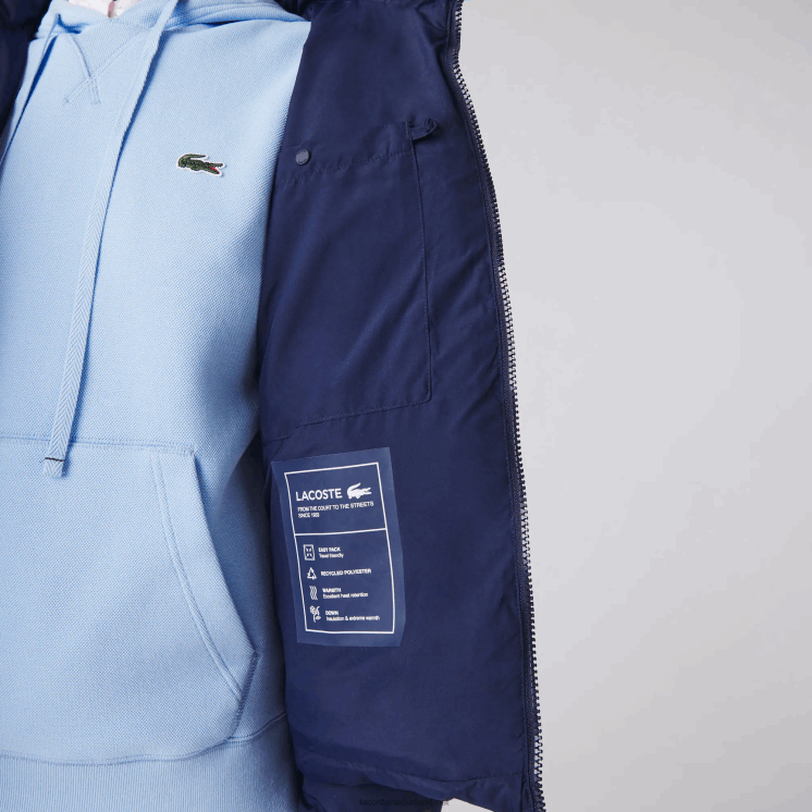 Lacoste opvouwbaar gewatteerd jack 0828H2616 marineblauw 166 vrouwen