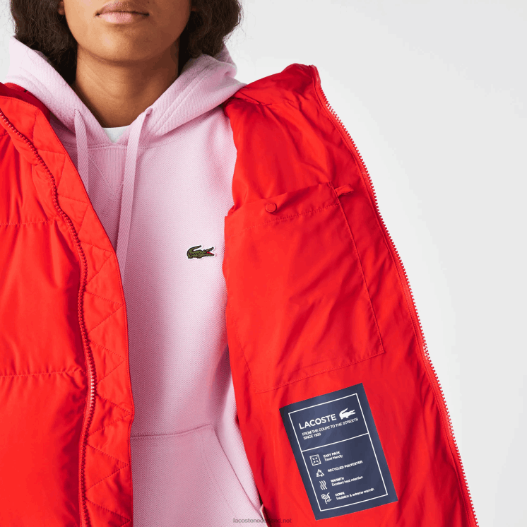 Lacoste opvouwbaar gewatteerd jack 0828H2617 rode f8m vrouwen