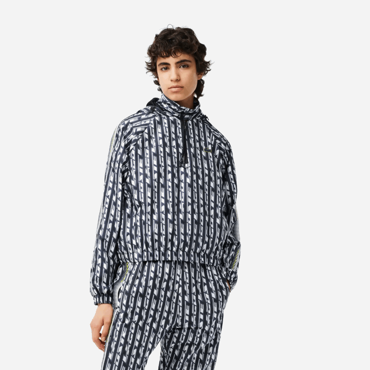Lacoste oversized trainingsjack met capuchon 0828H2437 zwart blauw wit zi8 vrouwen