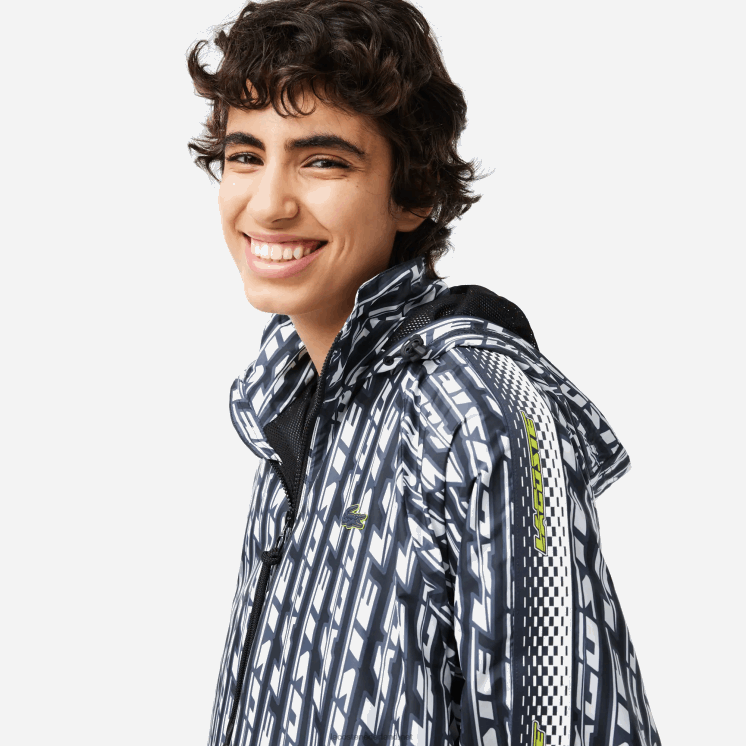Lacoste oversized trainingsjack met capuchon 0828H2437 zwart blauw wit zi8 vrouwen