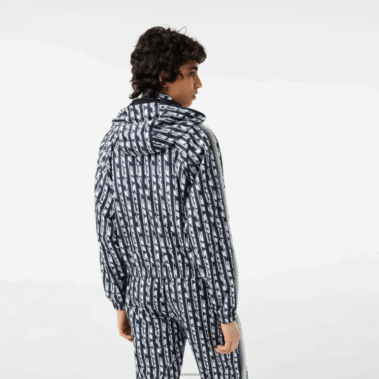 Lacoste oversized trainingsjack met capuchon 0828H2437 zwart blauw wit zi8 vrouwen