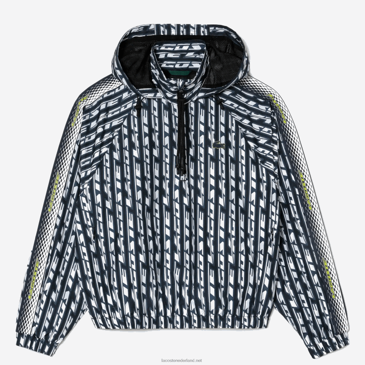 Lacoste oversized trainingsjack met capuchon 0828H2437 zwart blauw wit zi8 vrouwen