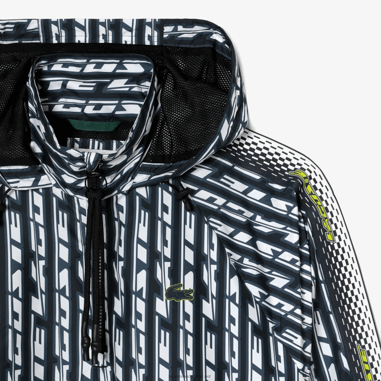 Lacoste oversized trainingsjack met capuchon 0828H2437 zwart blauw wit zi8 vrouwen