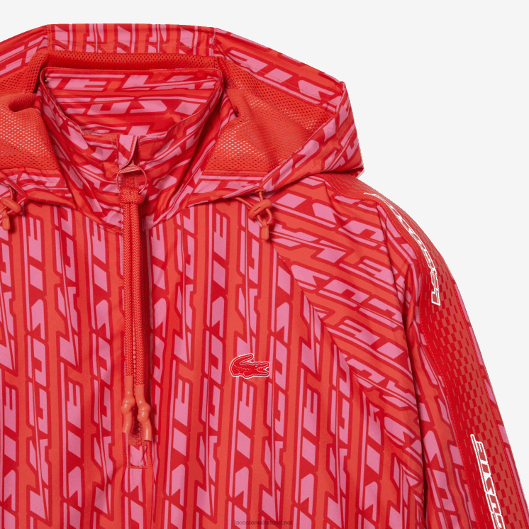 Lacoste oversized trainingsjack met capuchon 0828H2438 oranje rood roze zi1 vrouwen