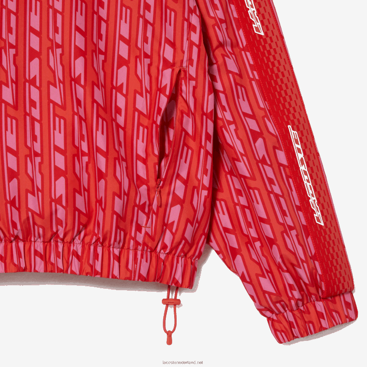 Lacoste oversized trainingsjack met capuchon 0828H2438 oranje rood roze zi1 vrouwen