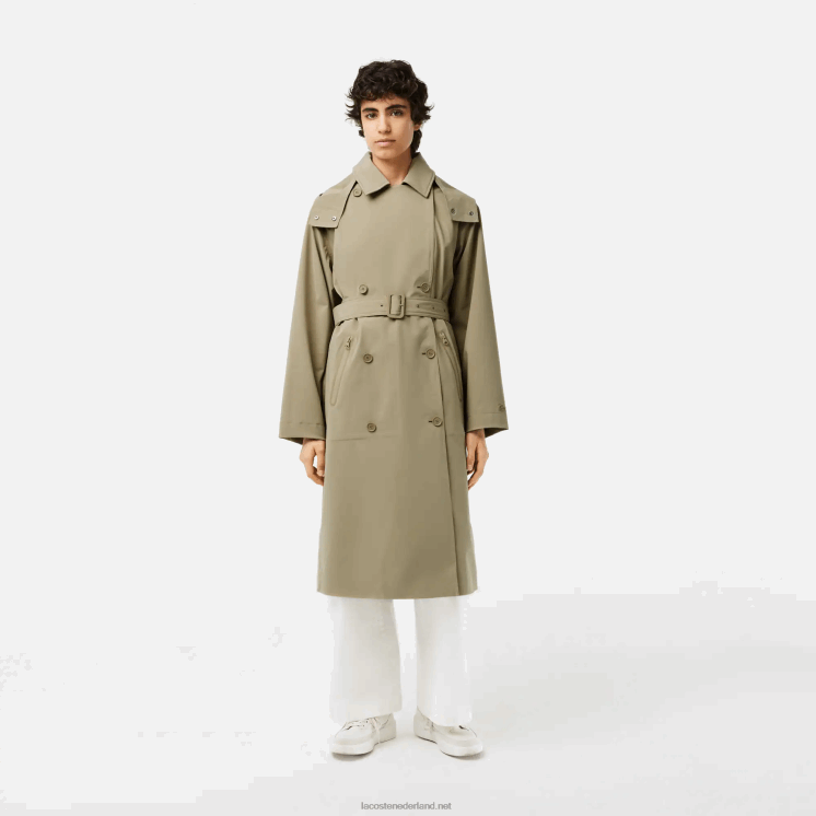 Lacoste oversized trenchcoat 0828H2434 beige cb8 vrouwen