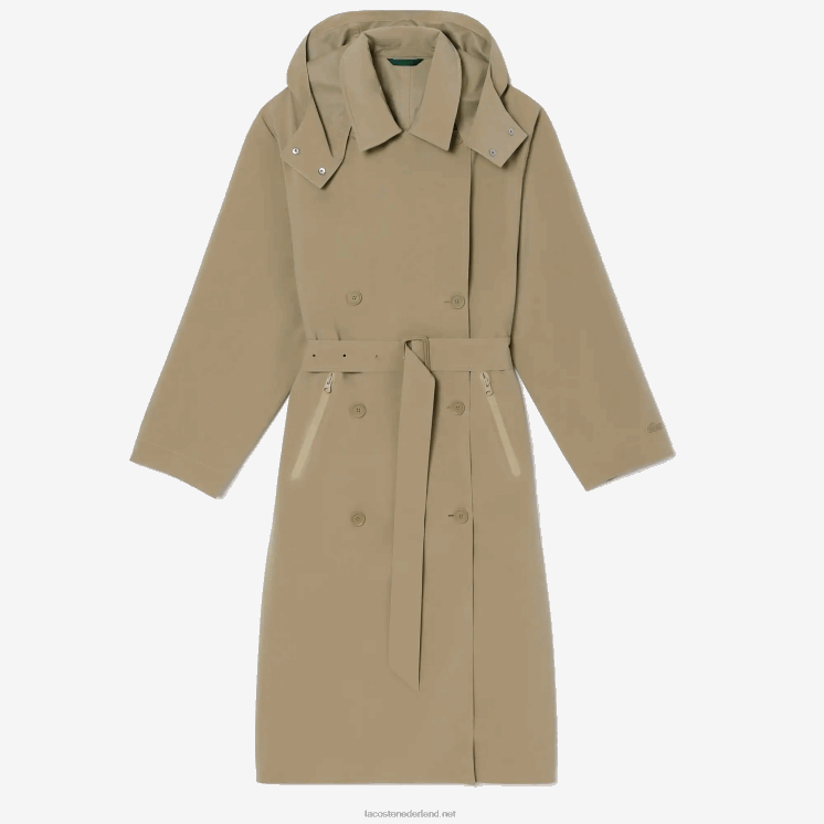 Lacoste oversized trenchcoat 0828H2434 beige cb8 vrouwen