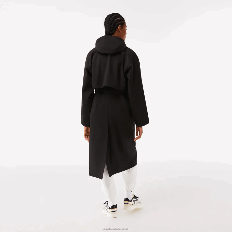 Lacoste oversized trenchcoat 0828H2435 zwart 031 vrouwen