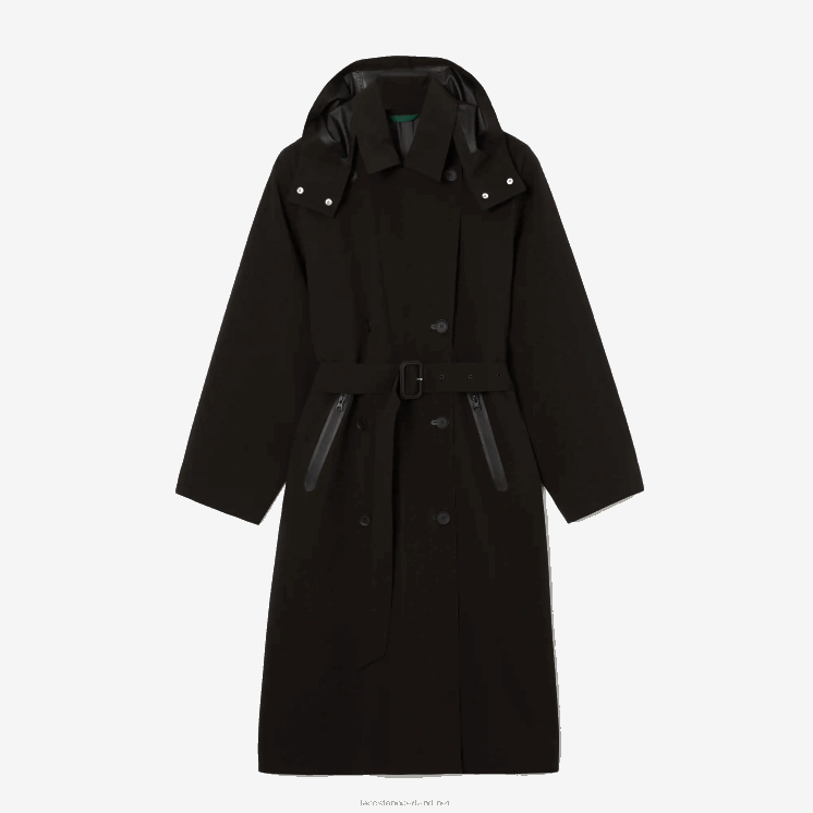 Lacoste oversized trenchcoat 0828H2435 zwart 031 vrouwen