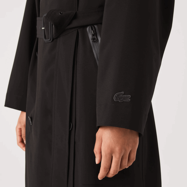 Lacoste oversized trenchcoat 0828H2435 zwart 031 vrouwen