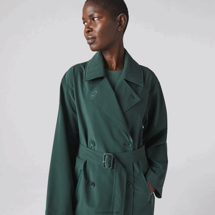 Lacoste oversized trenchcoat 0828H2436 groene r89 vrouwen