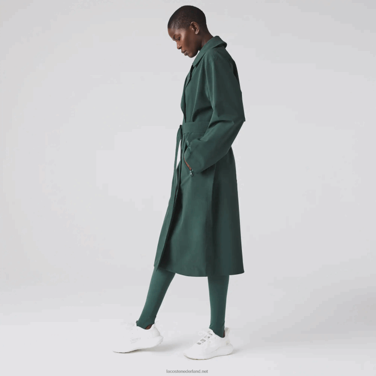 Lacoste oversized trenchcoat 0828H2436 groene r89 vrouwen