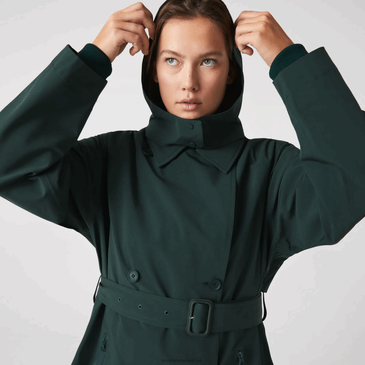 Lacoste oversized trenchcoat 0828H2436 groene r89 vrouwen