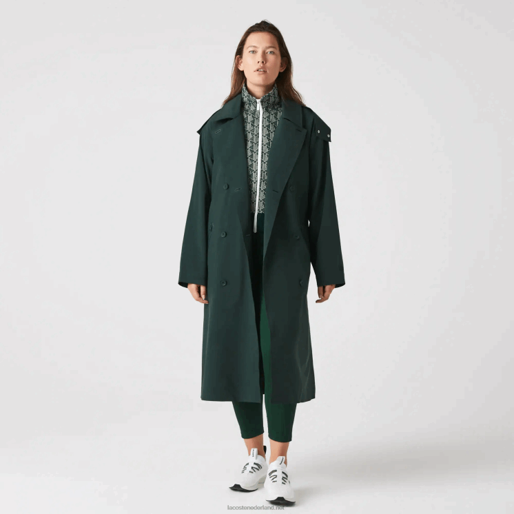 Lacoste oversized trenchcoat 0828H2436 groene r89 vrouwen
