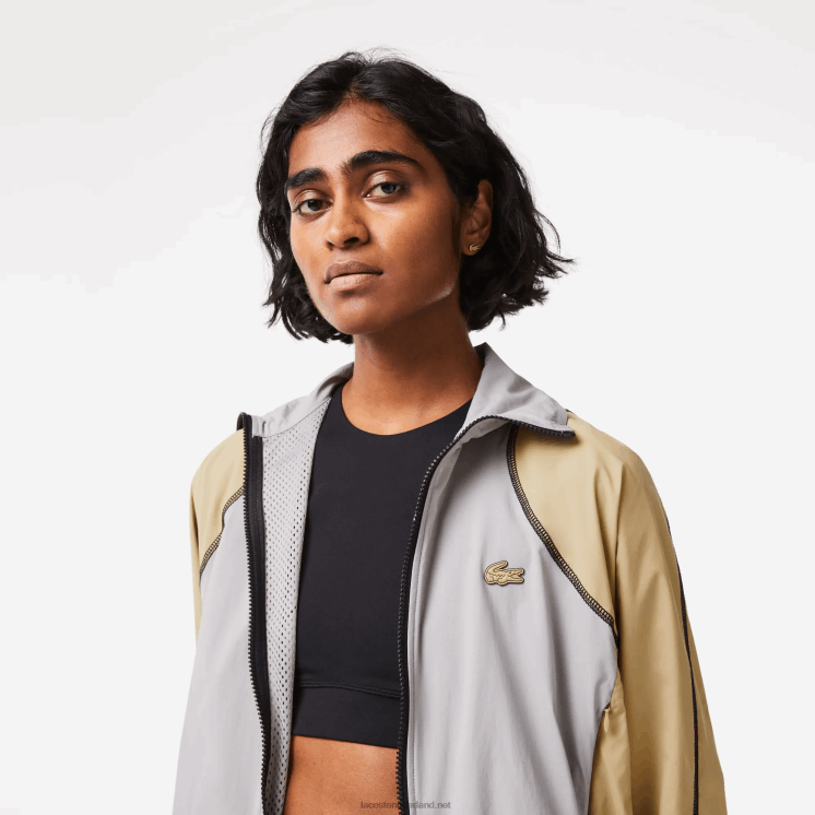 Lacoste oversized tweekleurig jack 0828H2431 grijsbeige 7mt vrouwen