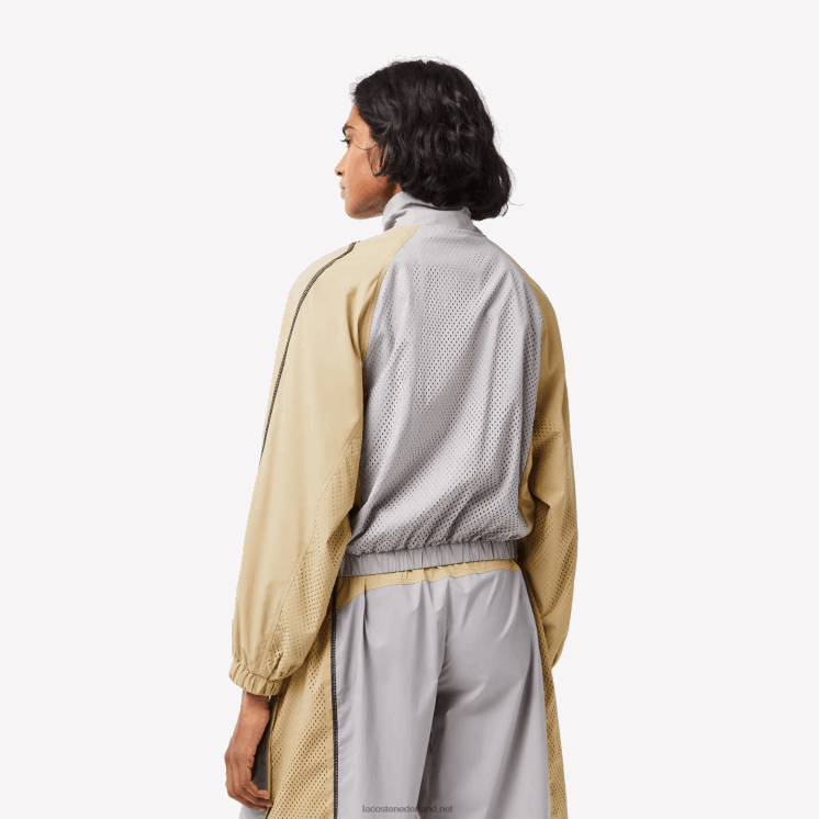 Lacoste oversized tweekleurig jack 0828H2431 grijsbeige 7mt vrouwen