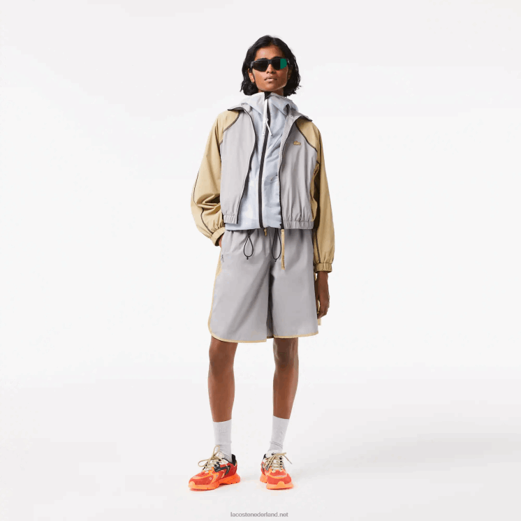 Lacoste oversized tweekleurig jack 0828H2431 grijsbeige 7mt vrouwen