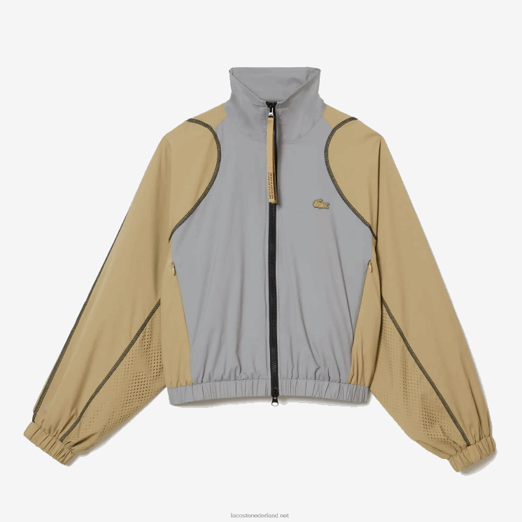 Lacoste oversized tweekleurig jack 0828H2431 grijsbeige 7mt vrouwen