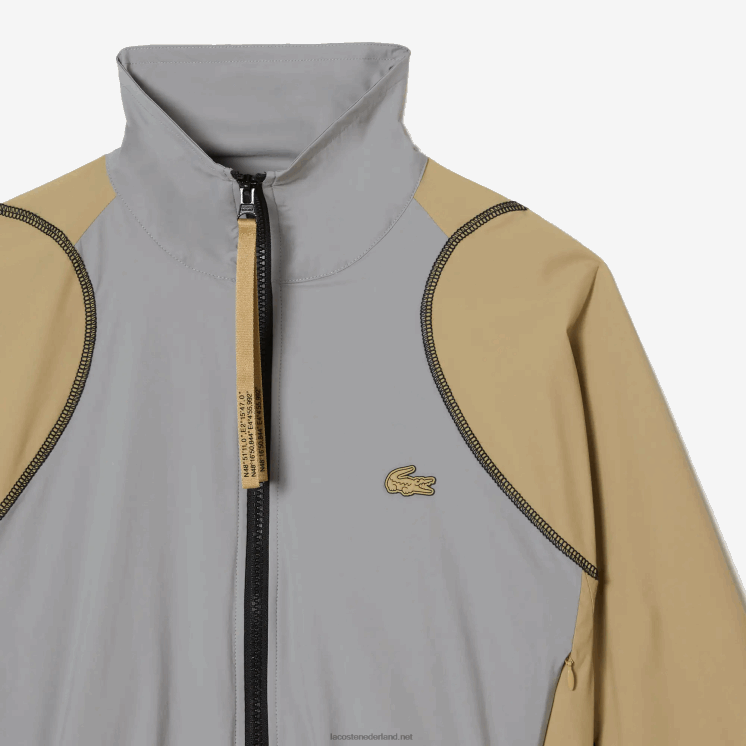 Lacoste oversized tweekleurig jack 0828H2431 grijsbeige 7mt vrouwen