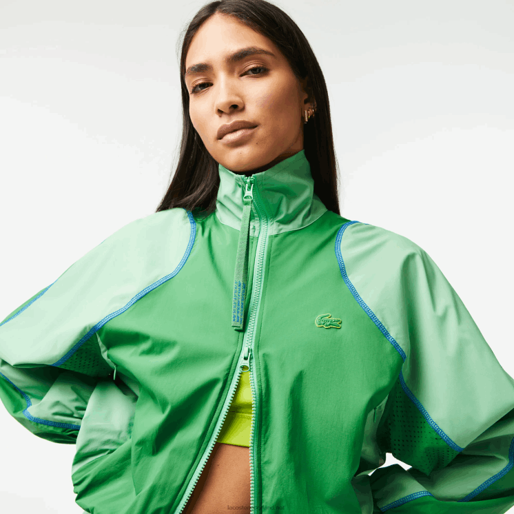 Lacoste oversized tweekleurig jack 0828H2432 groene fzv vrouwen