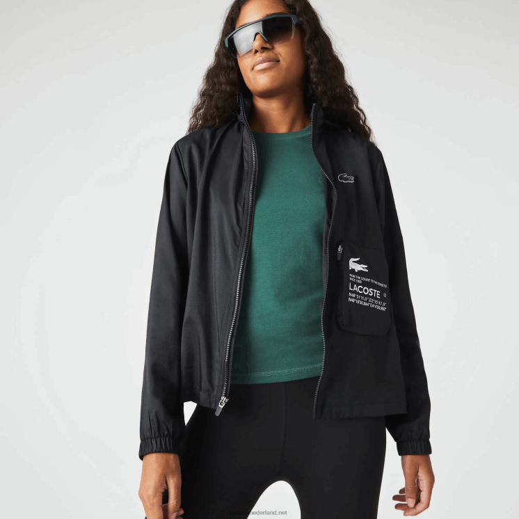 Lacoste sport packable waterafstotend jack 0828H2619 zwart 031 vrouwen